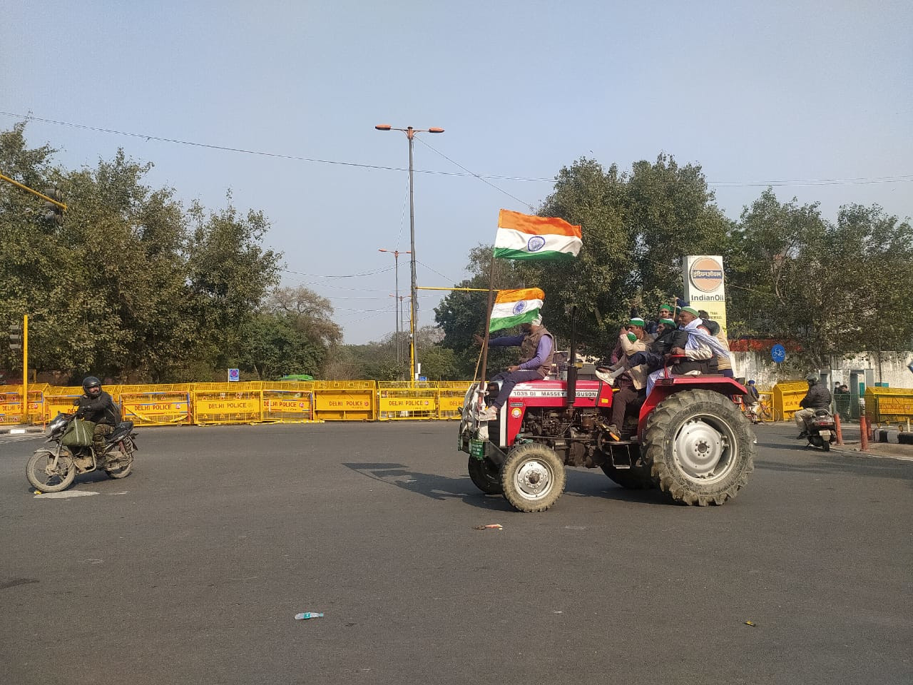 Tractor in farmers' rally