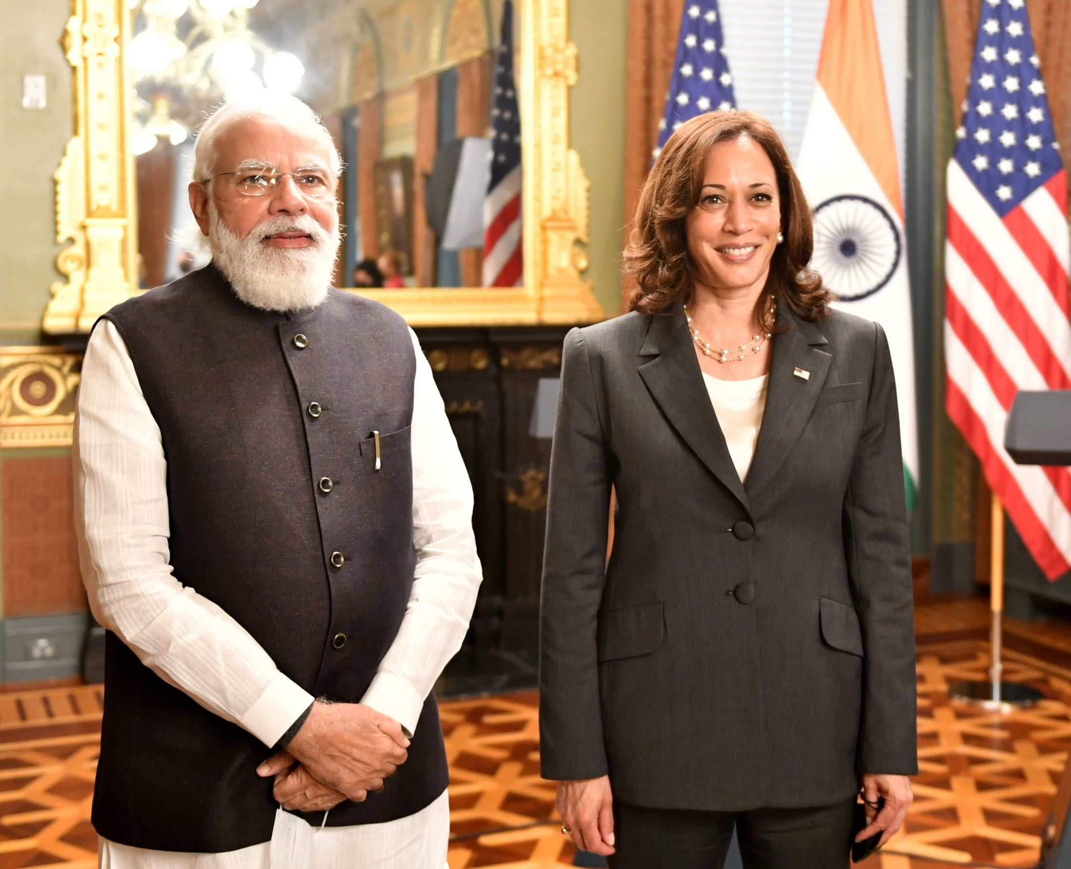 Modi with Kamala Harris